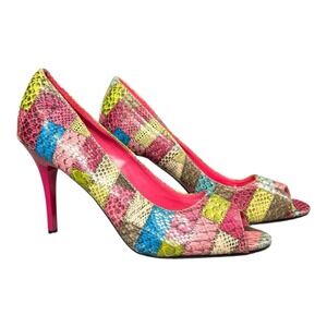 Wild Rose Women's Peep-Toe Pumps Multicolor US Size 9